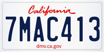 CA license plate 7MAC413