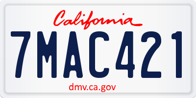 CA license plate 7MAC421
