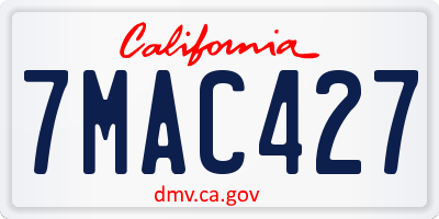 CA license plate 7MAC427