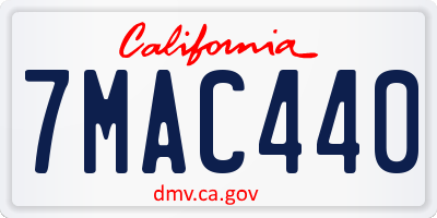CA license plate 7MAC440