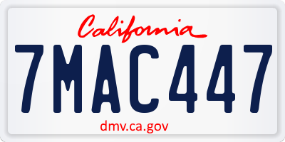 CA license plate 7MAC447