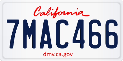 CA license plate 7MAC466
