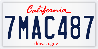 CA license plate 7MAC487