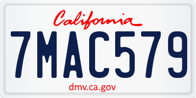 CA license plate 7MAC579