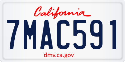 CA license plate 7MAC591