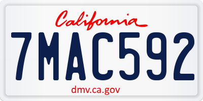 CA license plate 7MAC592
