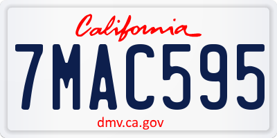 CA license plate 7MAC595