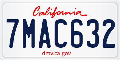 CA license plate 7MAC632