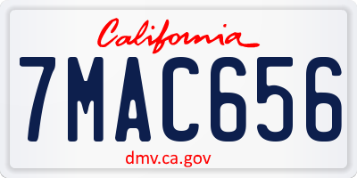 CA license plate 7MAC656