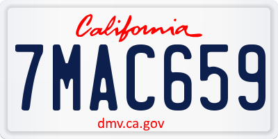 CA license plate 7MAC659