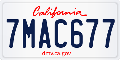 CA license plate 7MAC677