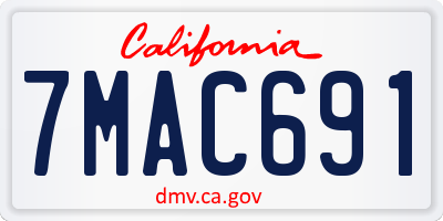 CA license plate 7MAC691