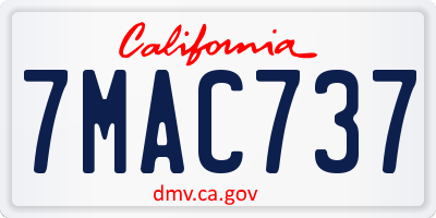 CA license plate 7MAC737