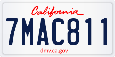 CA license plate 7MAC811