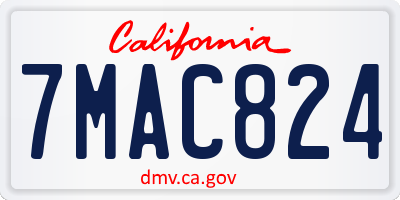 CA license plate 7MAC824