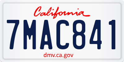 CA license plate 7MAC841