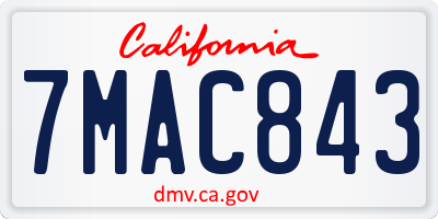 CA license plate 7MAC843