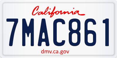 CA license plate 7MAC861