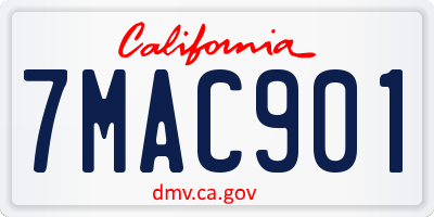 CA license plate 7MAC901