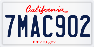 CA license plate 7MAC902