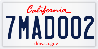 CA license plate 7MAD002