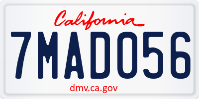 CA license plate 7MAD056