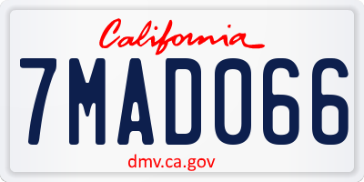 CA license plate 7MAD066