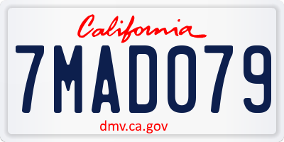 CA license plate 7MAD079