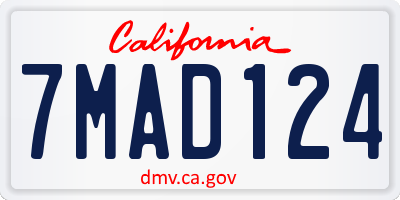 CA license plate 7MAD124