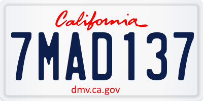 CA license plate 7MAD137