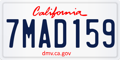 CA license plate 7MAD159