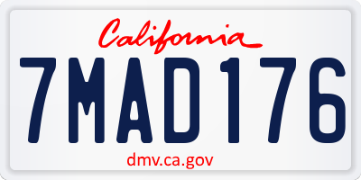 CA license plate 7MAD176
