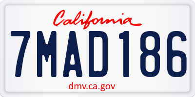 CA license plate 7MAD186