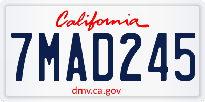 CA license plate 7MAD245