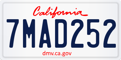 CA license plate 7MAD252
