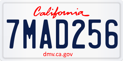 CA license plate 7MAD256