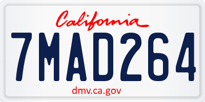 CA license plate 7MAD264