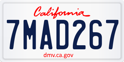 CA license plate 7MAD267