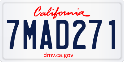 CA license plate 7MAD271