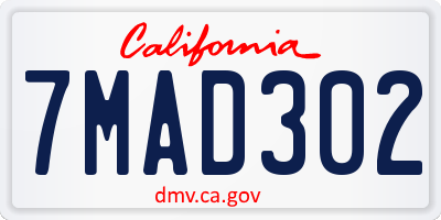 CA license plate 7MAD302