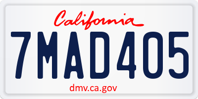 CA license plate 7MAD405