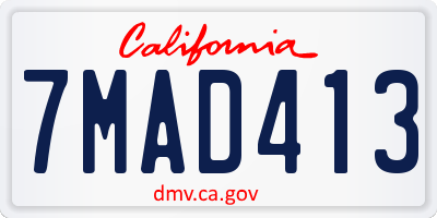 CA license plate 7MAD413