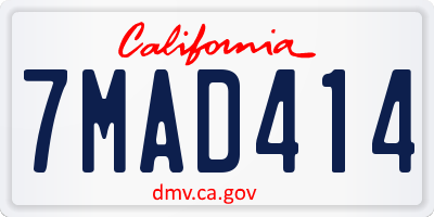 CA license plate 7MAD414