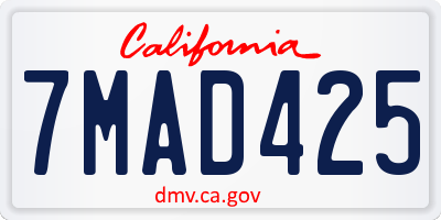 CA license plate 7MAD425