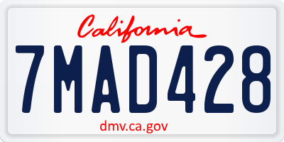 CA license plate 7MAD428