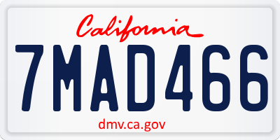 CA license plate 7MAD466