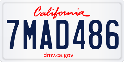 CA license plate 7MAD486