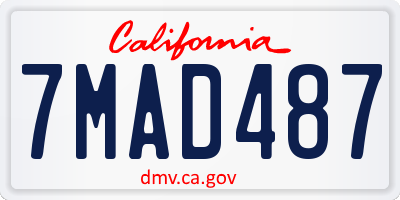 CA license plate 7MAD487