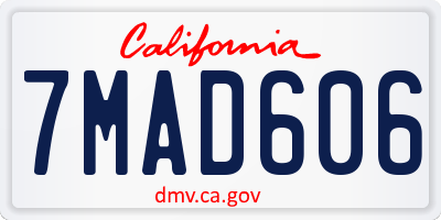 CA license plate 7MAD606