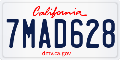 CA license plate 7MAD628